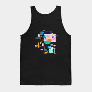 Nostalgia Retro Vintage Geometric Collage Pop Tank Top